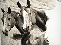 Steps in the process of charcoal art